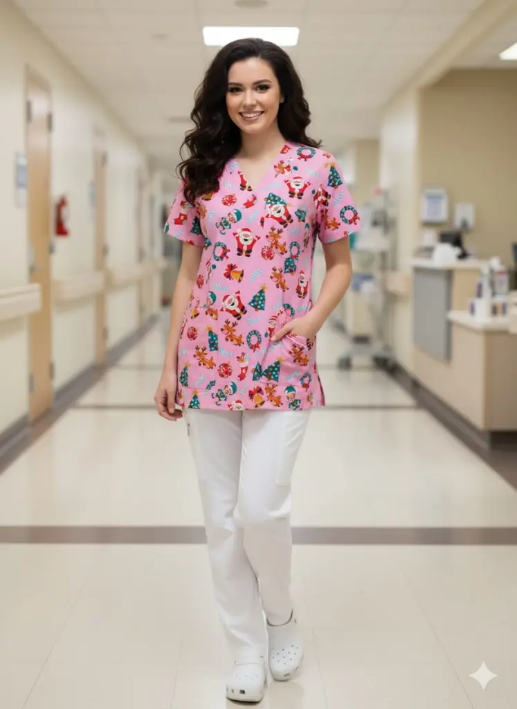 Christmas Cheer Scrub Top