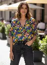 Printed Shirt with Camp Collar