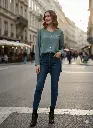 Teal Button-Front shirt