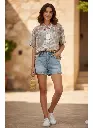 Vintage-Inspired Patchwork Shirt